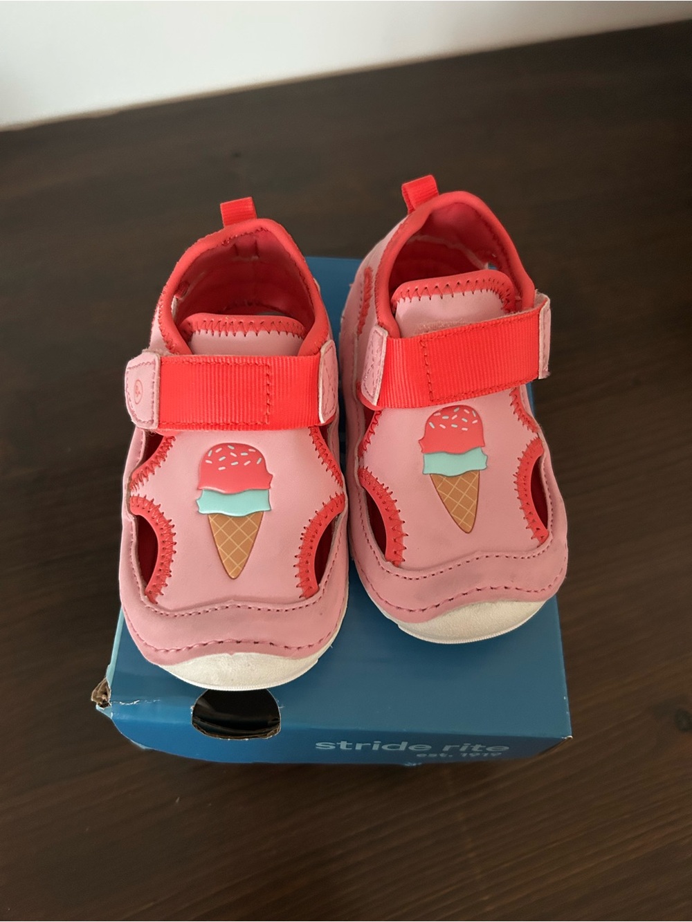 Stride Rite Pink and Coral Ice Cream Toddler Sandals